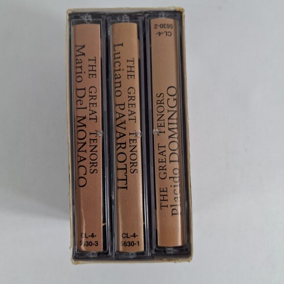 Vintage The Great Tenors Pavarotti Domingo Del Monaco 3 Cassette Tape Set Madacy - Picture 4 of 15